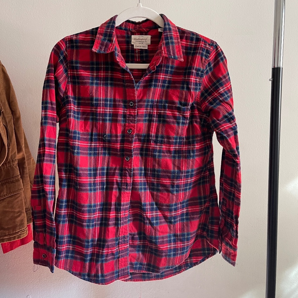 Plaid Button-Down Flannel Shirt